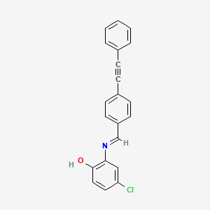 molecular formula C21H14ClNO B6006864 4-chloro-2-{[4-(phenylethynyl)benzylidene]amino}phenol 