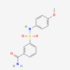 molecular formula C14H14N2O4S B6006873 3-{[(4-methoxyphenyl)amino]sulfonyl}benzamide 