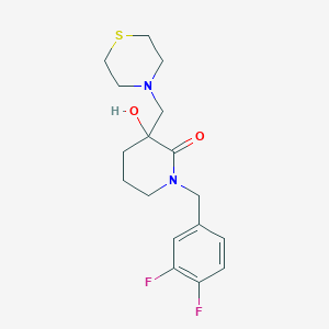 molecular formula C17H22F2N2O2S B6006879 1-(3,4-difluorobenzyl)-3-hydroxy-3-(4-thiomorpholinylmethyl)-2-piperidinone 