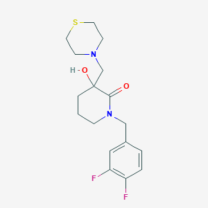 1-(3,4-difluorobenzyl)-3-hydroxy-3-(4-thiomorpholinylmethyl)-2-piperidinone