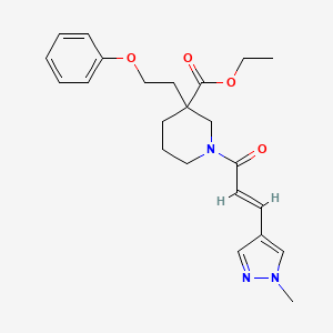 molecular formula C23H29N3O4 B6006885 ethyl 1-[(2E)-3-(1-methyl-1H-pyrazol-4-yl)-2-propenoyl]-3-(2-phenoxyethyl)-3-piperidinecarboxylate 