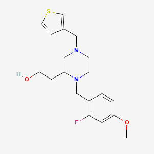 molecular formula C19H25FN2O2S B6006894 2-[1-(2-fluoro-4-methoxybenzyl)-4-(3-thienylmethyl)-2-piperazinyl]ethanol 