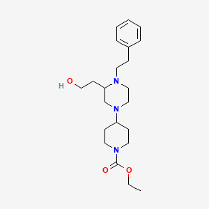 molecular formula C22H35N3O3 B6006903 ethyl 4-[3-(2-hydroxyethyl)-4-(2-phenylethyl)-1-piperazinyl]-1-piperidinecarboxylate 