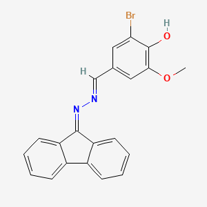 molecular formula C21H15BrN2O2 B6006906 3-bromo-4-hydroxy-5-methoxybenzaldehyde 9H-fluoren-9-ylidenehydrazone 