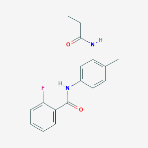 molecular formula C17H17FN2O2 B6006918 2-fluoro-N-[4-methyl-3-(propionylamino)phenyl]benzamide 