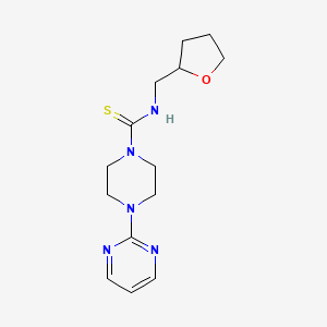 molecular formula C14H21N5OS B6006919 4-(2-pyrimidinyl)-N-(tetrahydro-2-furanylmethyl)-1-piperazinecarbothioamide 