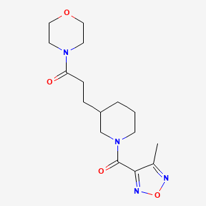 molecular formula C16H24N4O4 B6006938 4-(3-{1-[(4-methyl-1,2,5-oxadiazol-3-yl)carbonyl]-3-piperidinyl}propanoyl)morpholine 