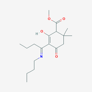 molecular formula C18H29NO4 B6006955 methyl 5-[1-(butylamino)butylidene]-2,2-dimethyl-4,6-dioxocyclohexanecarboxylate 