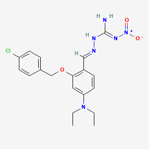 molecular formula C19H23ClN6O3 B6006974 2-[2-[(4-chlorobenzyl)oxy]-4-(diethylamino)benzylidene]-N'-nitrohydrazinecarboximidamide 