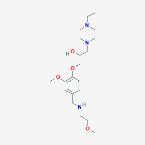 molecular formula C20H35N3O4 B6006976 1-(4-ethyl-1-piperazinyl)-3-(2-methoxy-4-{[(2-methoxyethyl)amino]methyl}phenoxy)-2-propanol 