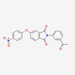 molecular formula C22H14N2O6 B6006985 2-(3-acetylphenyl)-5-(4-nitrophenoxy)-1H-isoindole-1,3(2H)-dione 