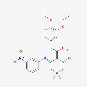 2-[(3,4-diethoxyphenyl)acetyl]-5,5-dimethyl-3-[(3-nitrophenyl)amino]cyclohex-2-en-1-one