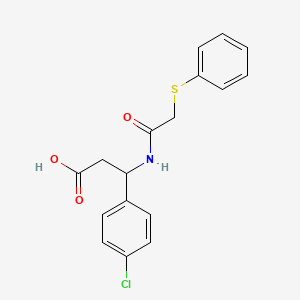 molecular formula C17H16ClNO3S B6006997 3-(4-chlorophenyl)-3-{[(phenylthio)acetyl]amino}propanoic acid 