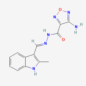 molecular formula C13H12N6O2 B6007037 4-amino-N'-[(2-methyl-1H-indol-3-yl)methylene]-1,2,5-oxadiazole-3-carbohydrazide 