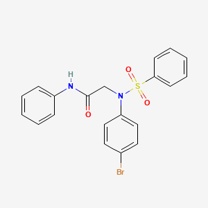 molecular formula C20H17BrN2O3S B6007042 N~2~-(4-bromophenyl)-N~1~-phenyl-N~2~-(phenylsulfonyl)glycinamide 