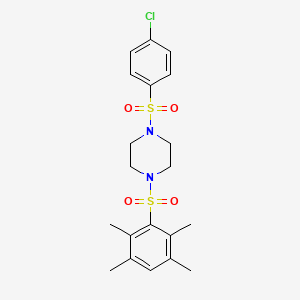 molecular formula C20H25ClN2O4S2 B6007047 1-[(4-chlorophenyl)sulfonyl]-4-[(2,3,5,6-tetramethylphenyl)sulfonyl]piperazine 