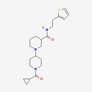 molecular formula C21H31N3O2S B6007070 1'-(cyclopropylcarbonyl)-N-[2-(2-thienyl)ethyl]-1,4'-bipiperidine-3-carboxamide 