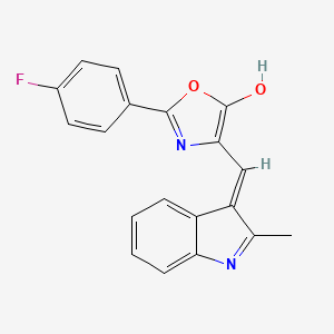 molecular formula C19H13FN2O2 B6007083 2-(4-fluorophenyl)-4-[(2-methyl-1H-indol-3-yl)methylene]-1,3-oxazol-5(4H)-one 
