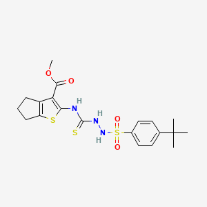 methyl 2-[({2-[(4-tert-butylphenyl)sulfonyl]hydrazino}carbonothioyl)amino]-5,6-dihydro-4H-cyclopenta[b]thiophene-3-carboxylate