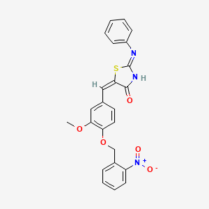 molecular formula C24H19N3O5S B6007095 5-{3-methoxy-4-[(2-nitrobenzyl)oxy]benzylidene}-2-(phenylimino)-1,3-thiazolidin-4-one 