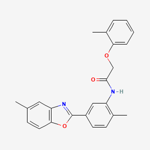 molecular formula C24H22N2O3 B6007133 N-[2-methyl-5-(5-methyl-1,3-benzoxazol-2-yl)phenyl]-2-(2-methylphenoxy)acetamide 