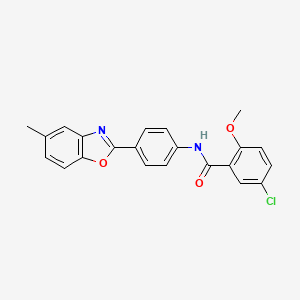 5-chloro-2-methoxy-N-[4-(5-methyl-1,3-benzoxazol-2-yl)phenyl]benzamide