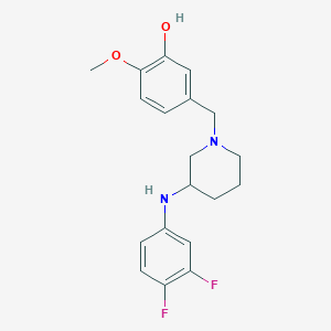 molecular formula C19H22F2N2O2 B6007157 5-({3-[(3,4-difluorophenyl)amino]-1-piperidinyl}methyl)-2-methoxyphenol 