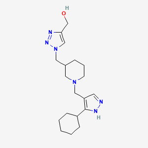 molecular formula C19H30N6O B6007158 [1-({1-[(3-cyclohexyl-1H-pyrazol-4-yl)methyl]-3-piperidinyl}methyl)-1H-1,2,3-triazol-4-yl]methanol 