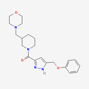 molecular formula C21H28N4O3 B6007172 4-[(1-{[5-(phenoxymethyl)-1H-pyrazol-3-yl]carbonyl}-3-piperidinyl)methyl]morpholine 