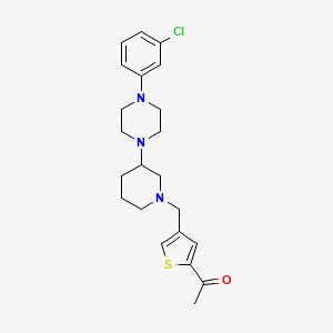 molecular formula C22H28ClN3OS B6007190 1-[4-({3-[4-(3-chlorophenyl)-1-piperazinyl]-1-piperidinyl}methyl)-2-thienyl]ethanone 