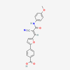 molecular formula C22H16N2O5 B6007236 4-(5-{2-cyano-3-[(4-methoxyphenyl)amino]-3-oxo-1-propen-1-yl}-2-furyl)benzoic acid 