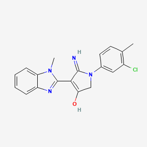 molecular formula C19H17ClN4O B6007248 5-amino-1-(3-chloro-4-methylphenyl)-4-(1-methyl-1H-benzimidazol-2-yl)-1,2-dihydro-3H-pyrrol-3-one 