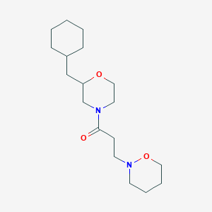 molecular formula C18H32N2O3 B6007249 2-{3-[2-(cyclohexylmethyl)-4-morpholinyl]-3-oxopropyl}-1,2-oxazinane 
