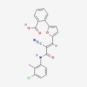 molecular formula C22H15ClN2O4 B6007255 2-(5-{3-[(3-chloro-2-methylphenyl)amino]-2-cyano-3-oxo-1-propen-1-yl}-2-furyl)benzoic acid 