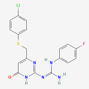 N-(4-{[(4-chlorophenyl)thio]methyl}-6-oxo-1,6-dihydro-2-pyrimidinyl)-N'-(4-fluorophenyl)guanidine
