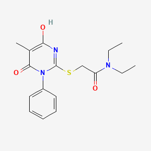 N,N-diethyl-2-[(4-hydroxy-5-methyl-6-oxo-1-phenyl-1,6-dihydro-2-pyrimidinyl)thio]acetamide