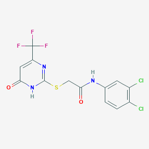 molecular formula C13H8Cl2F3N3O2S B6007286 N-(3,4-dichlorophenyl)-2-{[6-oxo-4-(trifluoromethyl)-1,6-dihydro-2-pyrimidinyl]thio}acetamide 