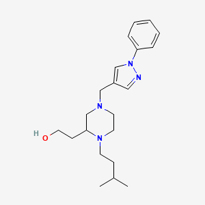 2-{1-(3-methylbutyl)-4-[(1-phenyl-1H-pyrazol-4-yl)methyl]-2-piperazinyl}ethanol