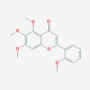 molecular formula C19H18O6 B600735 2-(2-Methoxyphenyl)-5,6,7-trimethoxy-4H-1-benzopyran-4-one CAS No. 1570-06-5