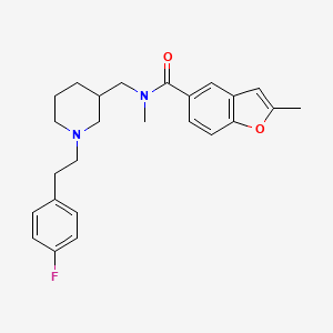 N-({1-[2-(4-fluorophenyl)ethyl]-3-piperidinyl}methyl)-N,2-dimethyl-1-benzofuran-5-carboxamide