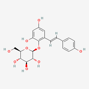 B600738 (2S,3R,4S,5S,6R)-2-[2,4-dihydroxy-6-[(E)-2-(4-hydroxyphenyl)ethenyl]phenoxy]-6-(hydroxymethyl)oxane-3,4,5-triol CAS No. 82373-94-2