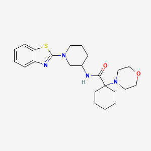 molecular formula C23H32N4O2S B6007391 N-[1-(1,3-benzothiazol-2-yl)-3-piperidinyl]-1-(4-morpholinyl)cyclohexanecarboxamide 