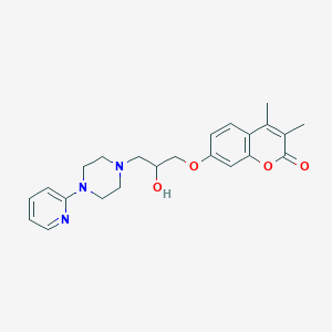 molecular formula C23H27N3O4 B6007392 7-{2-hydroxy-3-[4-(2-pyridinyl)-1-piperazinyl]propoxy}-3,4-dimethyl-2H-chromen-2-one 