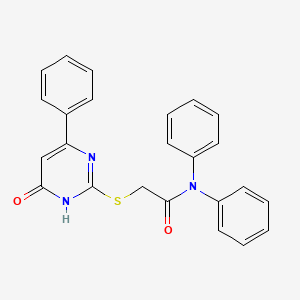 molecular formula C24H19N3O2S B6007400 2-[(6-oxo-4-phenyl-1,6-dihydro-2-pyrimidinyl)thio]-N,N-diphenylacetamide 