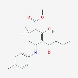 methyl 3-butyryl-6,6-dimethyl-4-[(4-methylphenyl)amino]-2-oxo-3-cyclohexene-1-carboxylate