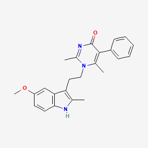 molecular formula C24H25N3O2 B6007425 1-[2-(5-methoxy-2-methyl-1H-indol-3-yl)ethyl]-2,6-dimethyl-5-phenylpyrimidin-4(1H)-one 