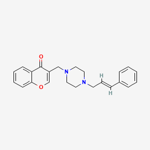 molecular formula C23H24N2O2 B6007430 3-{[4-(3-phenyl-2-propen-1-yl)-1-piperazinyl]methyl}-4H-chromen-4-one 