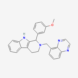 molecular formula C27H24N4O B6007435 1-(3-methoxyphenyl)-2-(5-quinoxalinylmethyl)-2,3,4,9-tetrahydro-1H-beta-carboline 