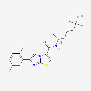 molecular formula C22H29N3O2S B6007446 6-(2,5-dimethylphenyl)-N-(5-hydroxy-1,5-dimethylhexyl)imidazo[2,1-b][1,3]thiazole-3-carboxamide 