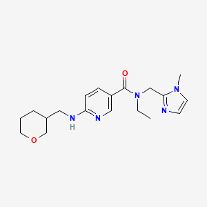 N-ethyl-N-[(1-methyl-1H-imidazol-2-yl)methyl]-6-[(tetrahydro-2H-pyran-3-ylmethyl)amino]nicotinamide